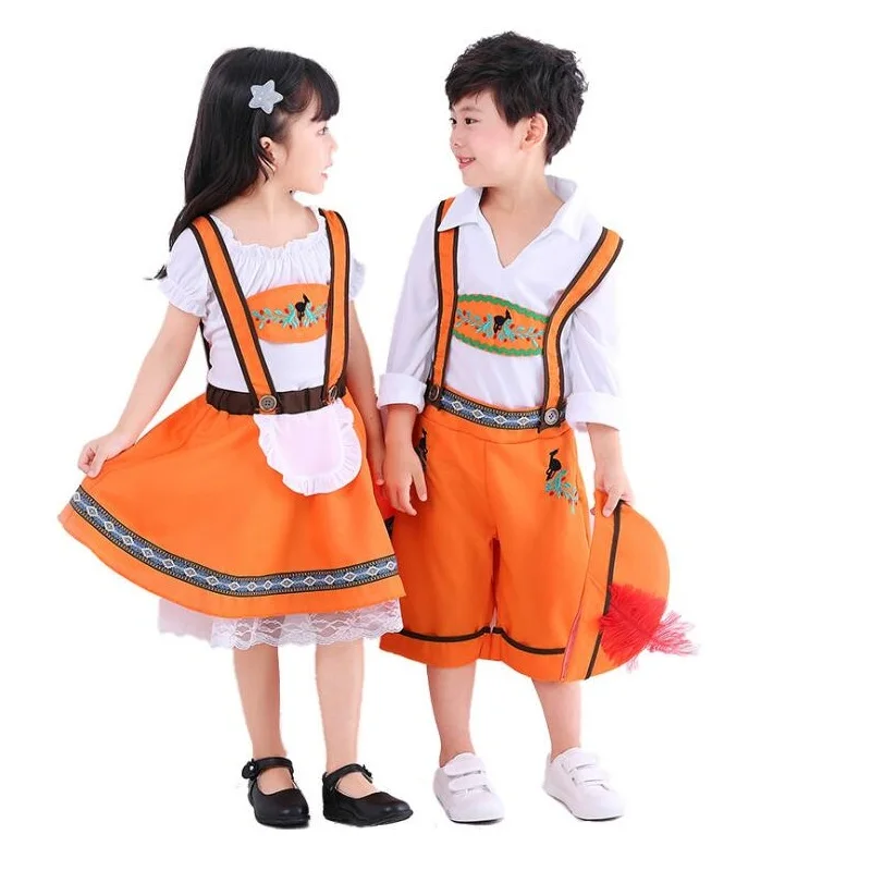 Костюмы для мальчиков Октоберфест Bavarian Beer вечерние Lederhosen топ детей девочек