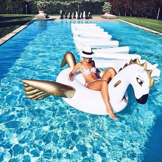 Summer Holiday 2.5m 98inch Inflatable Pegasus Water Pool Floats Unicorn White Air Bed Life Buoy Raft Toy Gift | Спорт и развлечения