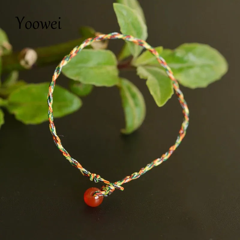 Женский мини браслет Yoowei простой тонкий с маленькими бусинами Ювелирное