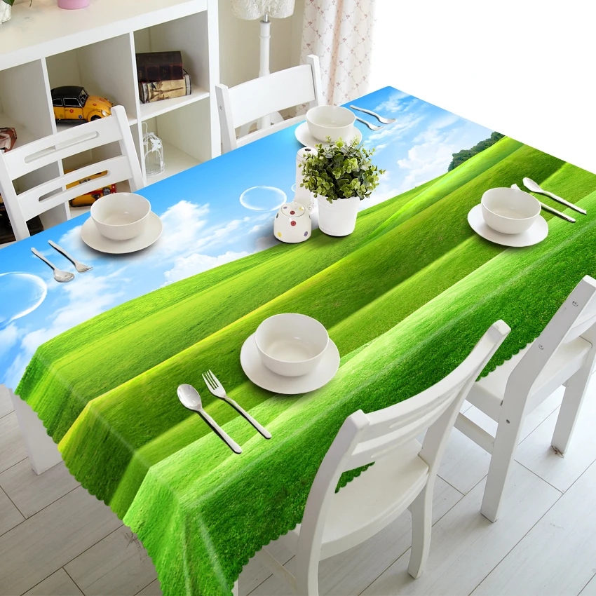 Скатерть круглая водостойкая прямоугольная из полиэстера и хлопка|Скатерти| |