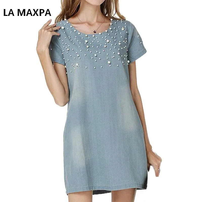 2017 плюс размер 5XL платье женский джинсовый сарафан женское повседневное