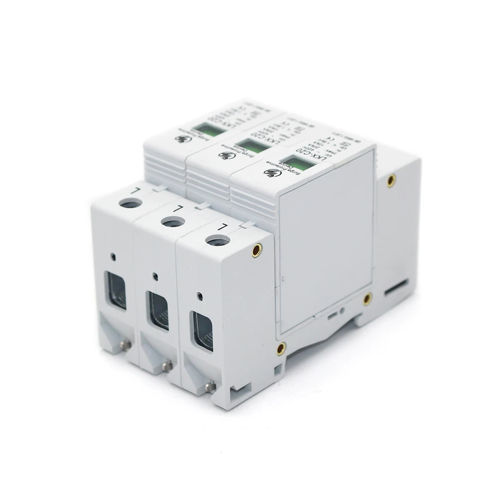 Горячая продажа C20 3P 10KA ~ 20KA 385V AC SPD дом Защита от перенапряжения защитное