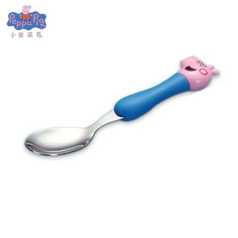 1 Pcs Фигурки Свинки Пеппы, столовая посуда, ложка, вилка, ложка для супа, набор, Обучающие, едят, обедают, стейк, Джордж, Свинка Пеппа, вечерние игрушки - Цвет: 1 Pcs