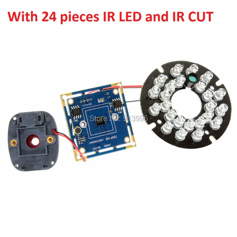 720p CMOS OV9712 MJPEG 30fps 12 мм объектив IR cut светодиодный светодиодная плата CCTV mini usb ir