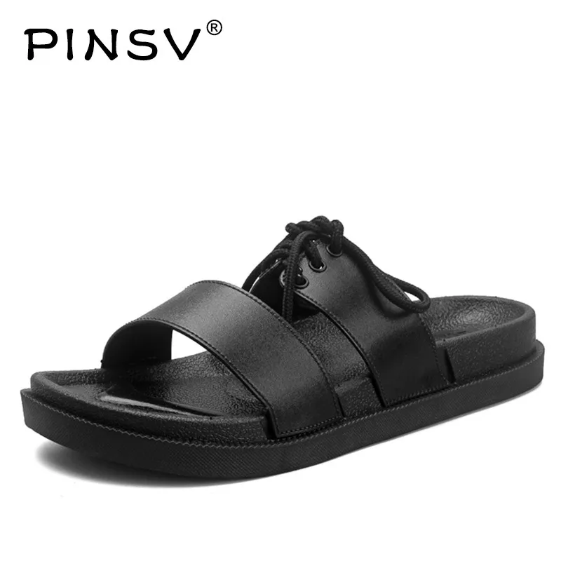 PINSV Indoor Shoes Men Slippers Summer Sandals Flip Flops Beach Slides Sandalias Hombre Chausson | Обувь