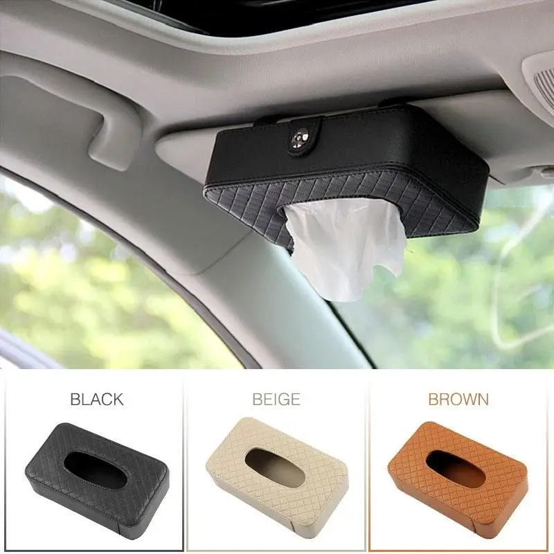 Car Tissue Box visor type PU leather car tissue box napkin holder seat Auto Accessories Sun Visor Ty | Автомобили и мотоциклы
