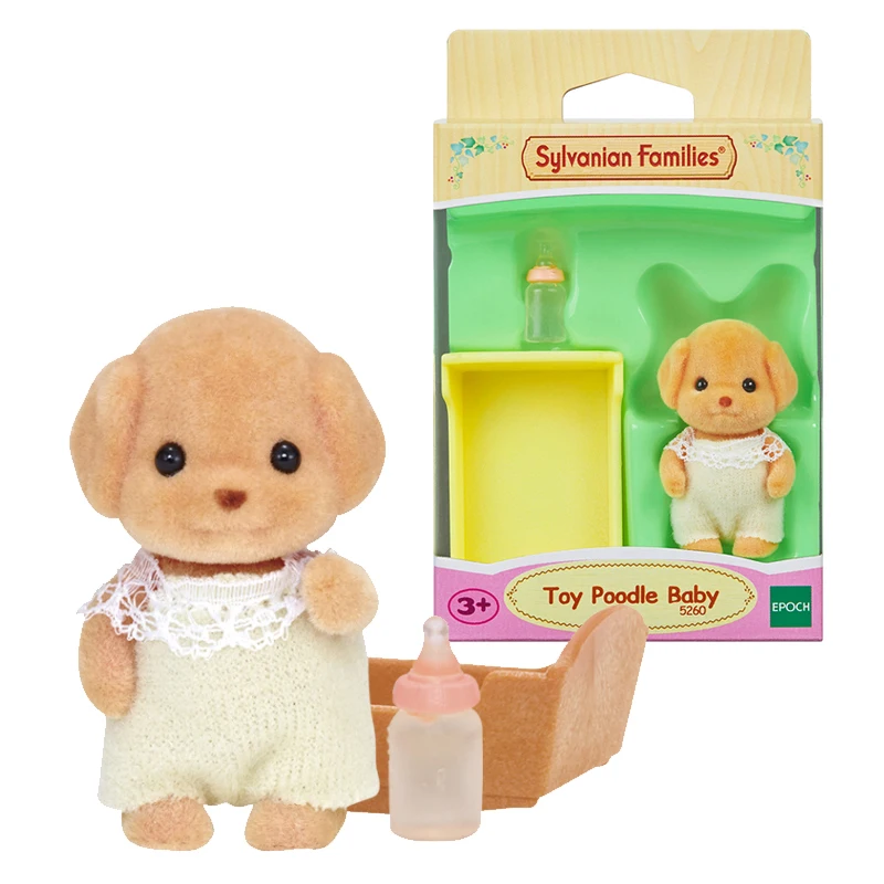 Sylvanian Families Пудель Baby w/бутылки набор кукольная животного пушистая игрушка фигуры