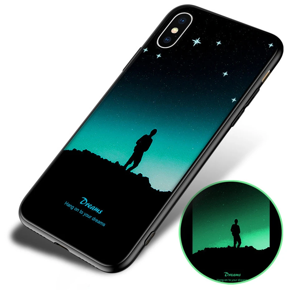 Светящийся чехол для Iphone X 7 Plus 6 6S окрашенный с картинкой из сериала Teen Wolf мягкий