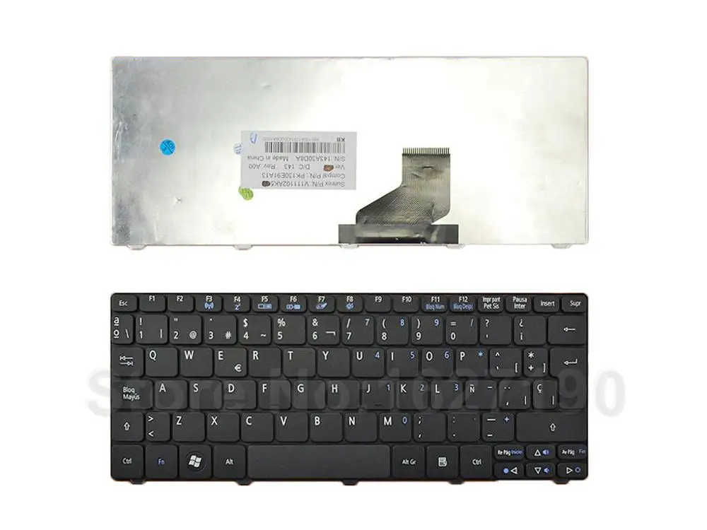 

SP/Spanish Laptop Replacement Keyboard for ACER Aspire ONE D260/GATEWAY LT21 BLACK Repair Computer Notebook Keyboards