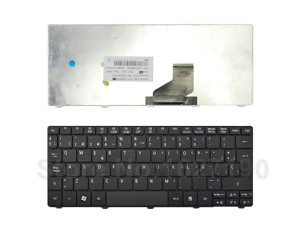 Сменная клавиатура SP/испанская для ноутбука ACER Aspire ONE D260/GATEWAY LT21 черная ремонта