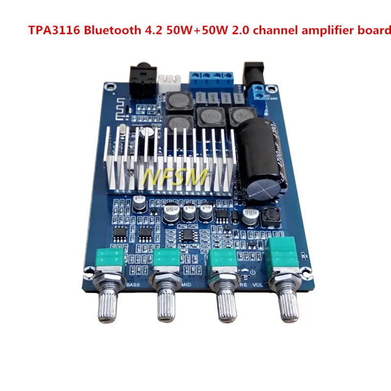 DC12 24V TPA3116 Bluetooth 4 2 50 Вт + 0 двухканальная плата цифрового усилителя с басами и