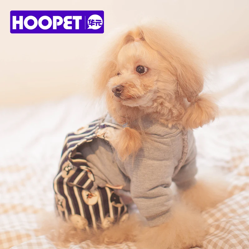 HOOPET Собака Комбинезон Пальто и пуховики в полоску Подтяжки для женщин одежда на