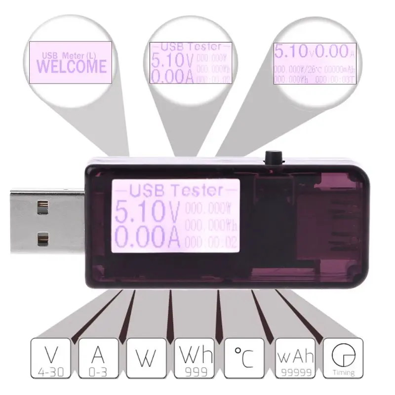 Многофункциональный USB детектор цифровой тестер постоянного тока с ЖК дисплеем