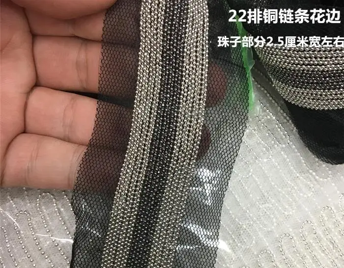 1yds Grey beads in middle silver lace trim DIY clothing accessories handmade diy hat wasit decorative accessory Z709 | Дом и сад