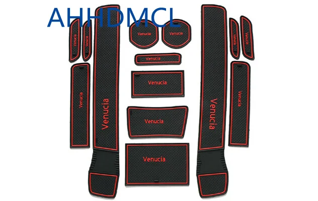 

AHHDMCL Car Door Groove Mat Gate Slot Cup Armrest Storage Pad Mat For Venucia R50 D50 R50X 2012 2013 2014 2015 2016