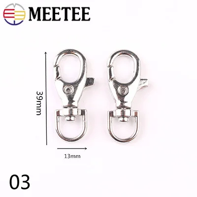 Металлические пряжки Meetee 20/50 шт 13 25 мм ремешок для сумки подвесная Пряжка брелок