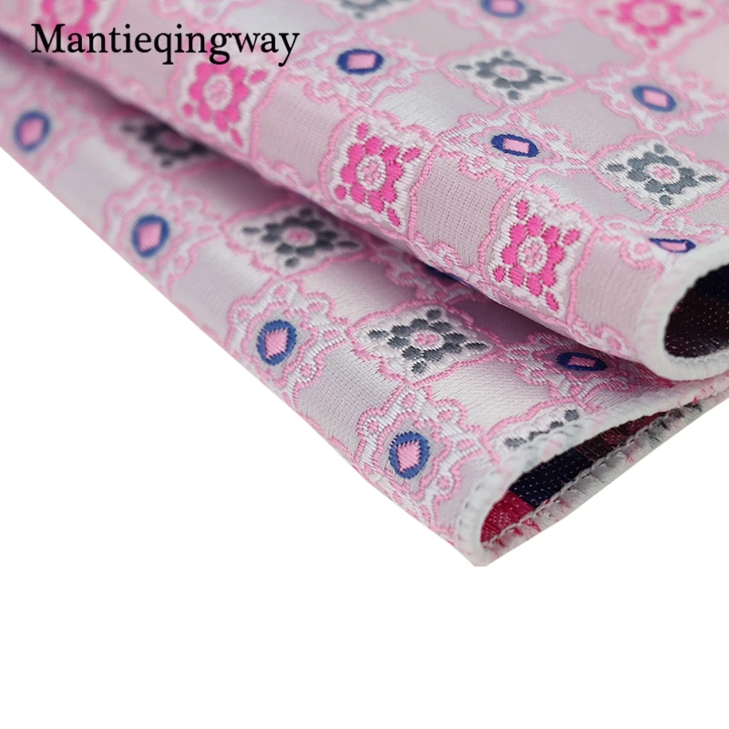 Mantieqingway розовый жаккардовый геометрический узор Kravat Набор для бизнеса 8,5 см Широкий Gravatas галстук носовой запонки набор для мужчин
