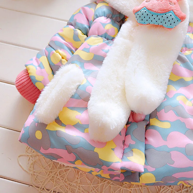 Зимняя теплая детская парка с капюшоном зимняя одежда для маленьких девочек