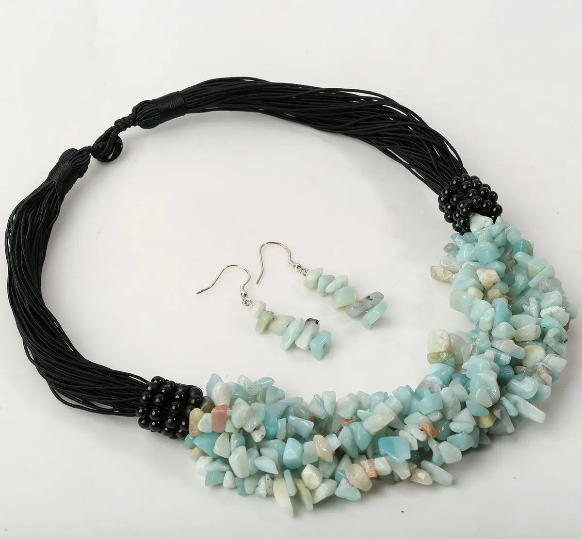 Ожерелье-чокер YACQ из серебра 925 пробы с авантюрином 7 уровней | Украшения и