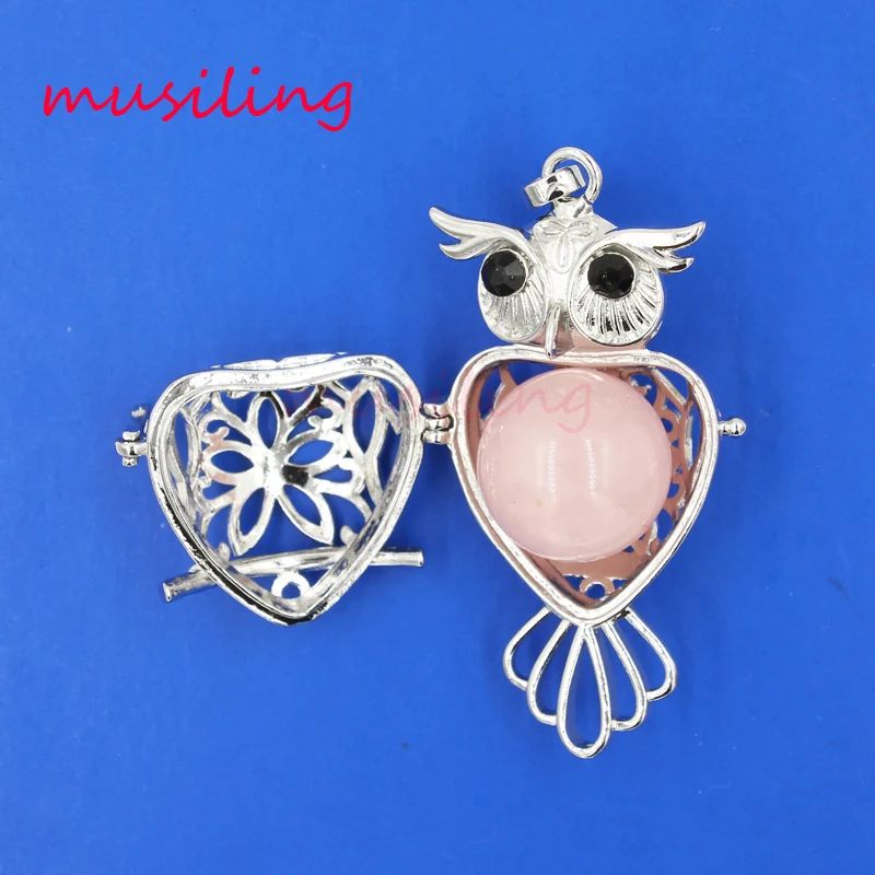 Мусилинг ювелирные изделия сова ажурное ожерелье кулон покрытый серебром