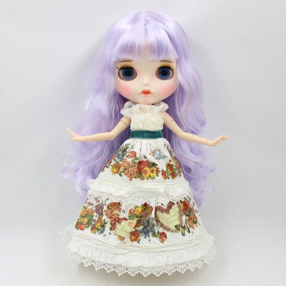 ICY DBS шарнирная кукла Blyth toy белая кожа шарнирное тело матовое лицо микс фиолетовые