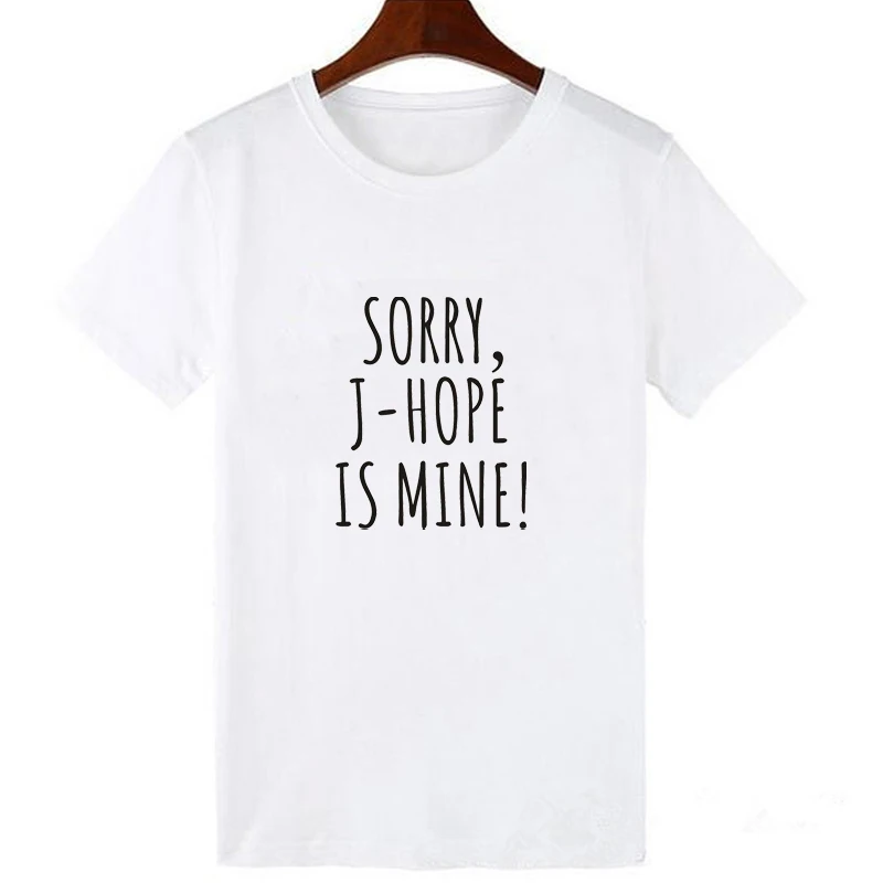 Showtly SORRY J-HOPE IS MINE с буквенным принтом Новая модная женская забавная футболка