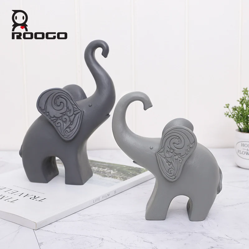 Roogo скандинавский слон семья миниатюрные фигурки для дома милые животные