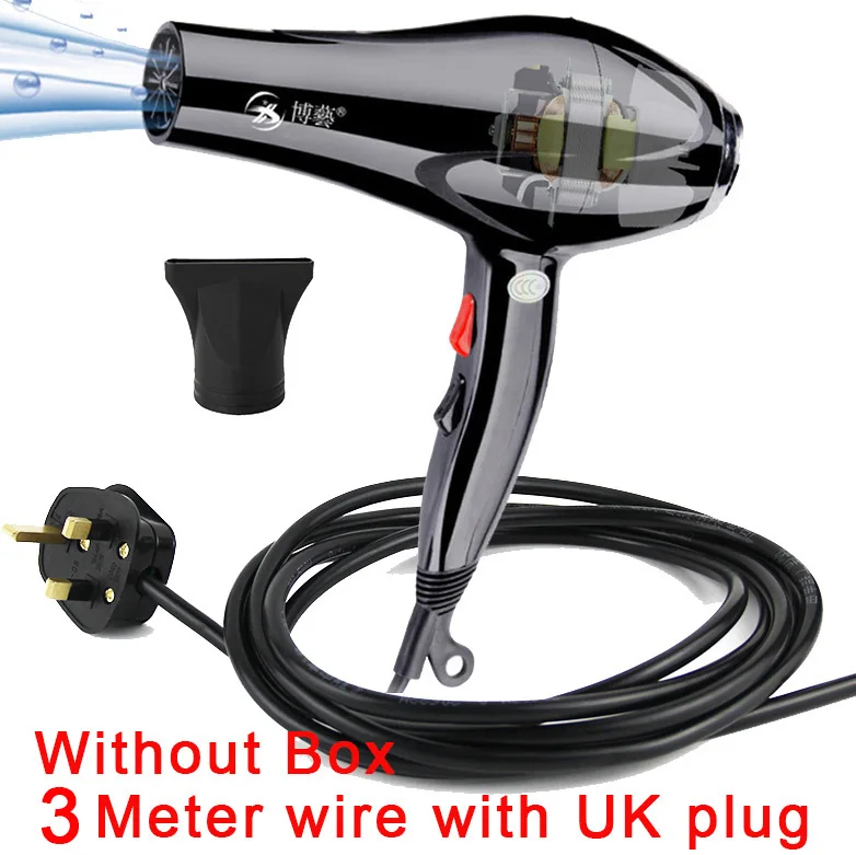 3M UK Without Box BY-588AC 2100 Вт высокой мощности AC мотор для фена для парикмахерских салонных инструментов фен с низким уровнем шума фен для волос - Цвет: 3M UK Without Box