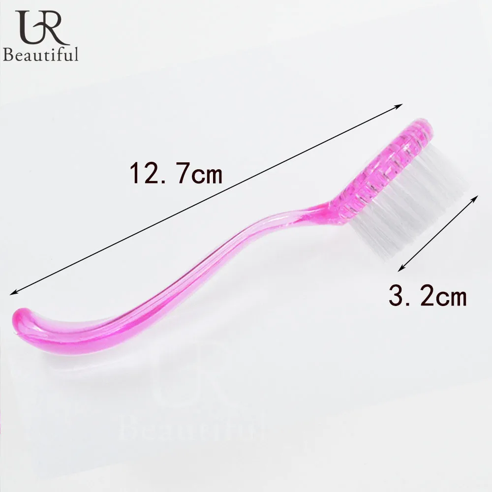 1 шт. розовая Профессиональная щетка для мытья ногтей очистки от пыли с колпачком