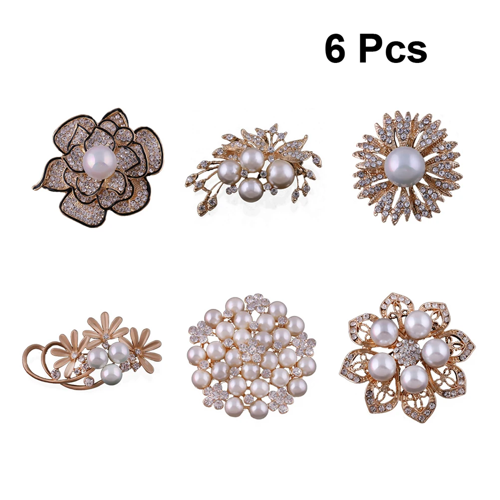 6 шт. Женская Брошь уникальный сплав кристалл булавка ювелирные изделия