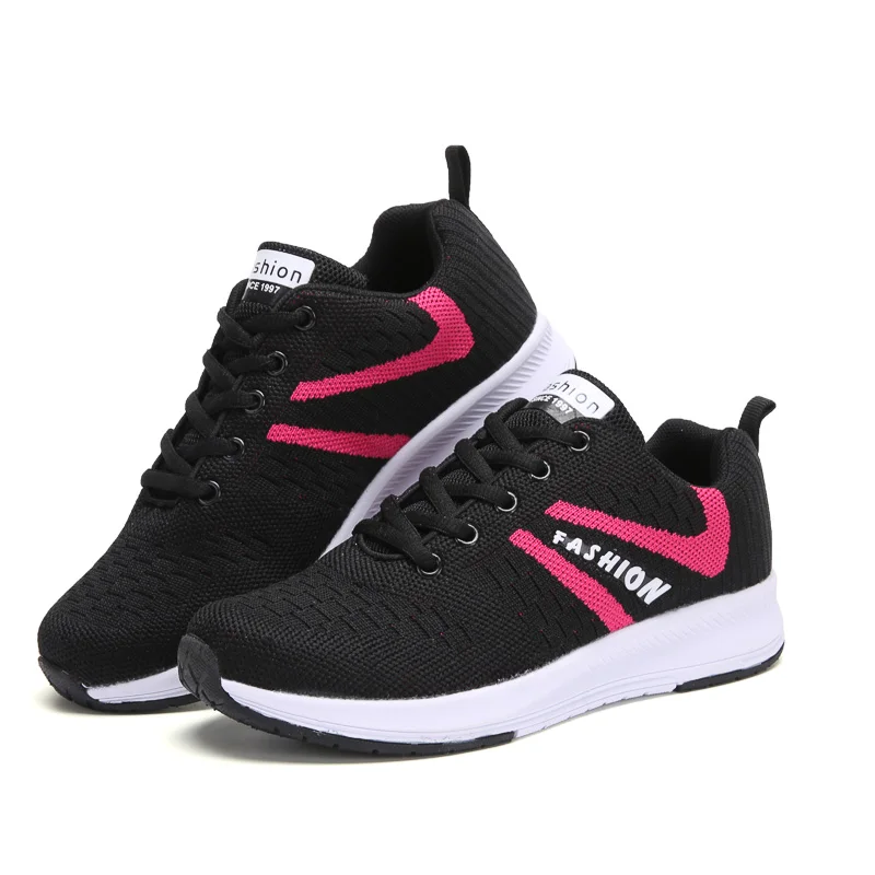 Новинка брендовая летняя модная дышащая ткань обувь на толстой платформе