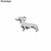 nostalgia 10pcs dachshund dog metal charms for crafts animal handmade jewelry findings 1220mm