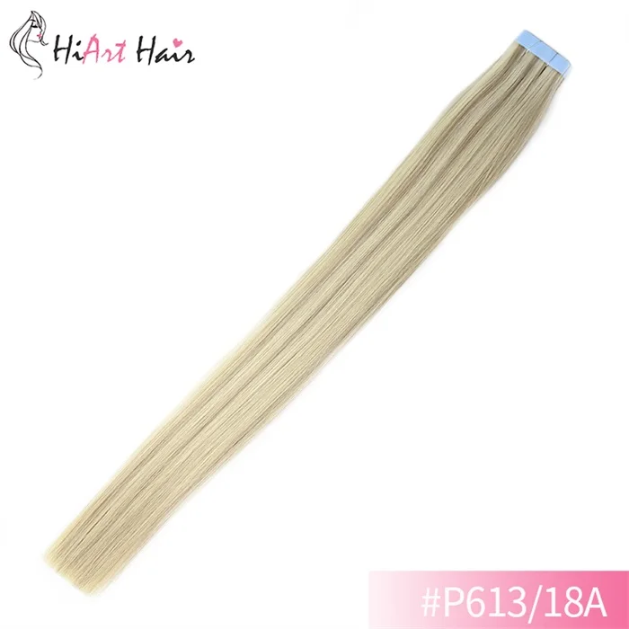 P613-18A Remy Hair HiArt 2,5 г, накладные волосы на ленте, волосы remy, салонная лента натуральные волосы, накладные волосы на ленте, 1" 20" 22" - Цвет: P613-18A Remy Hair