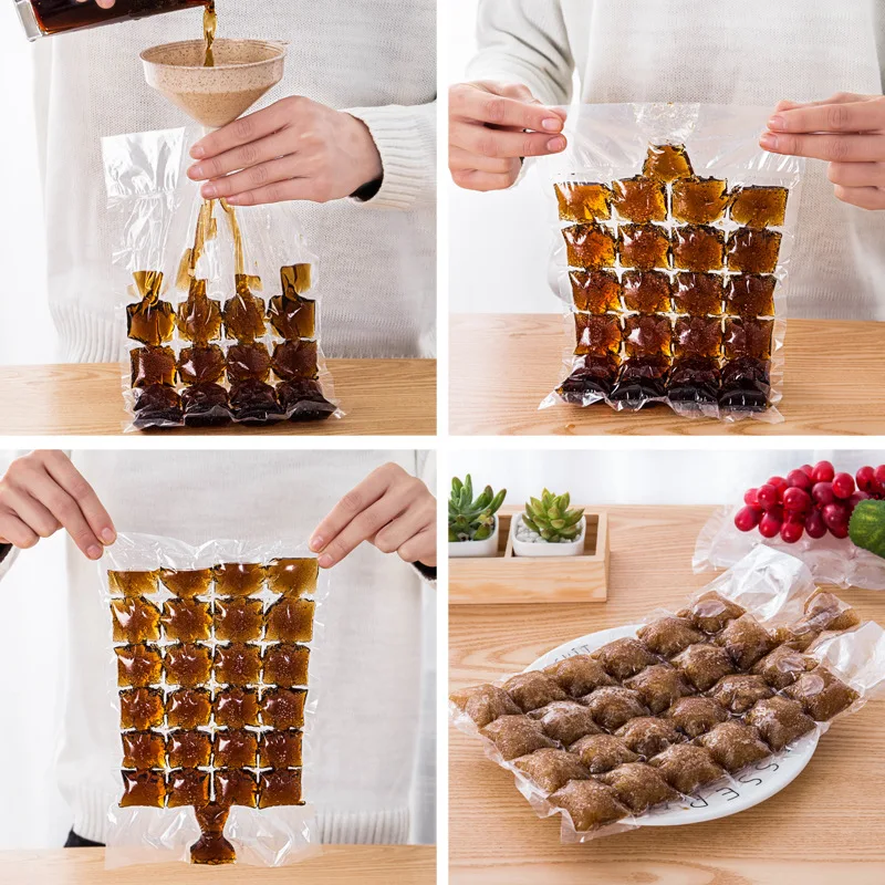 

50/100/200pcs Creative Disposable Ice Cube Mold Bags DIY Self- Bag Tools Mold Mould Freezer PE Bags Kitchen Accessories