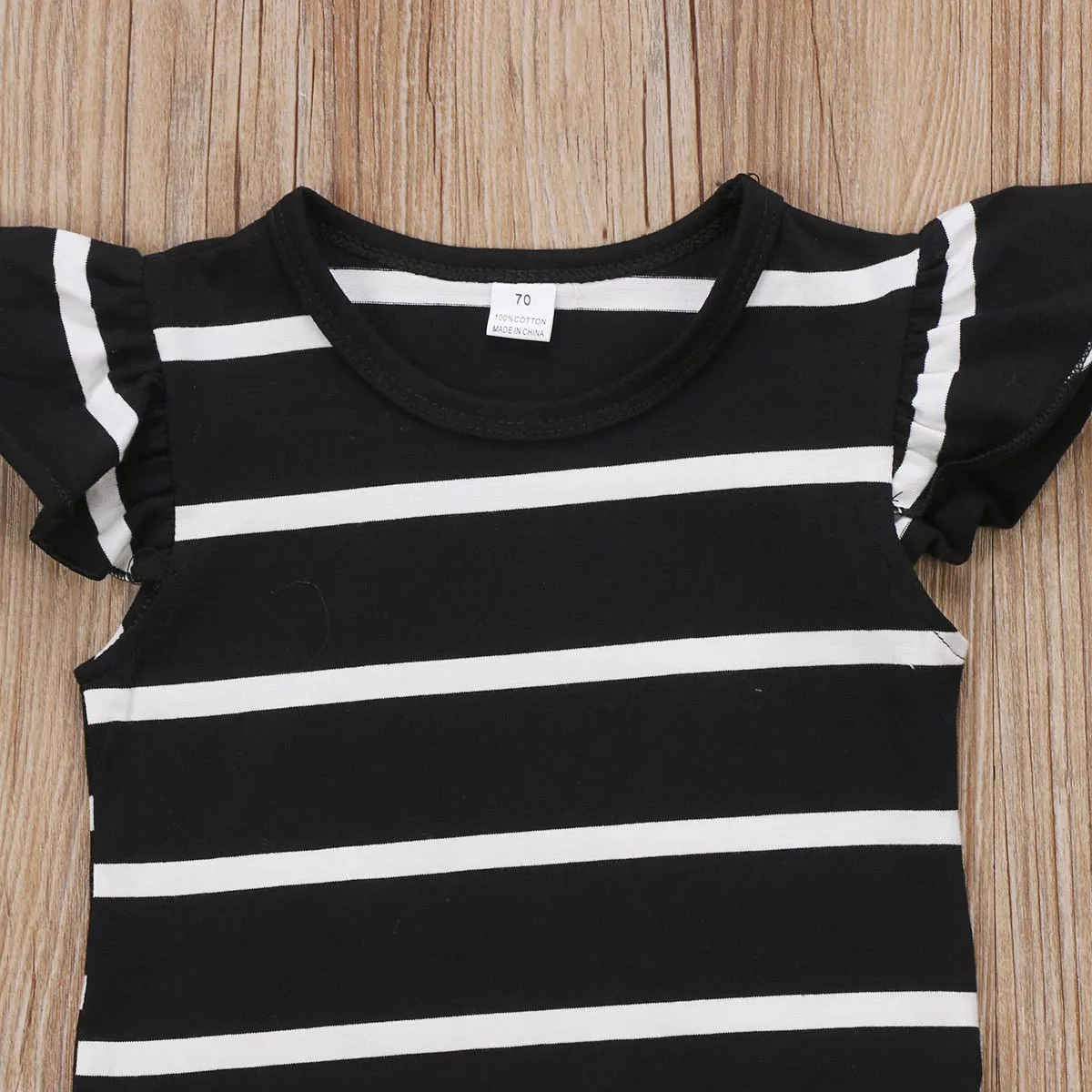 Повседневное боди в полоску с рукавами-крылышками для маленьких мальчиков и