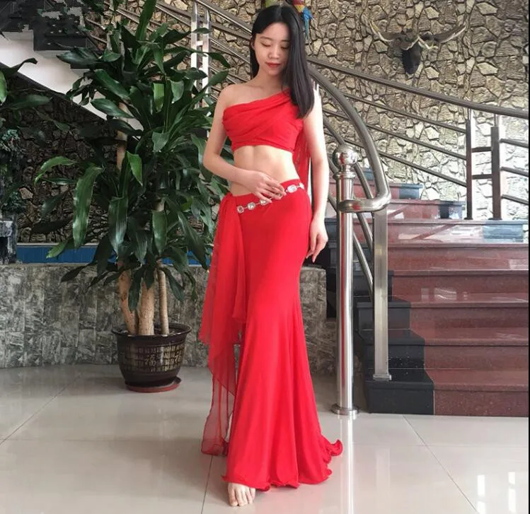 as picture1 Танец живота Модальная Одежда 2 шт женский костюм для восточных танцев с крыльями рукав Фея команда танец белый - Цвет: as picture1
