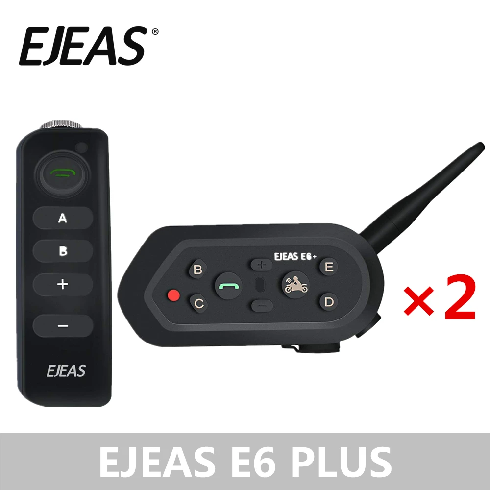 2 шт EJEAS E6 плюс мотоциклов домофон 1200 м Bluetooth шлем со встроенным fm тюнером для