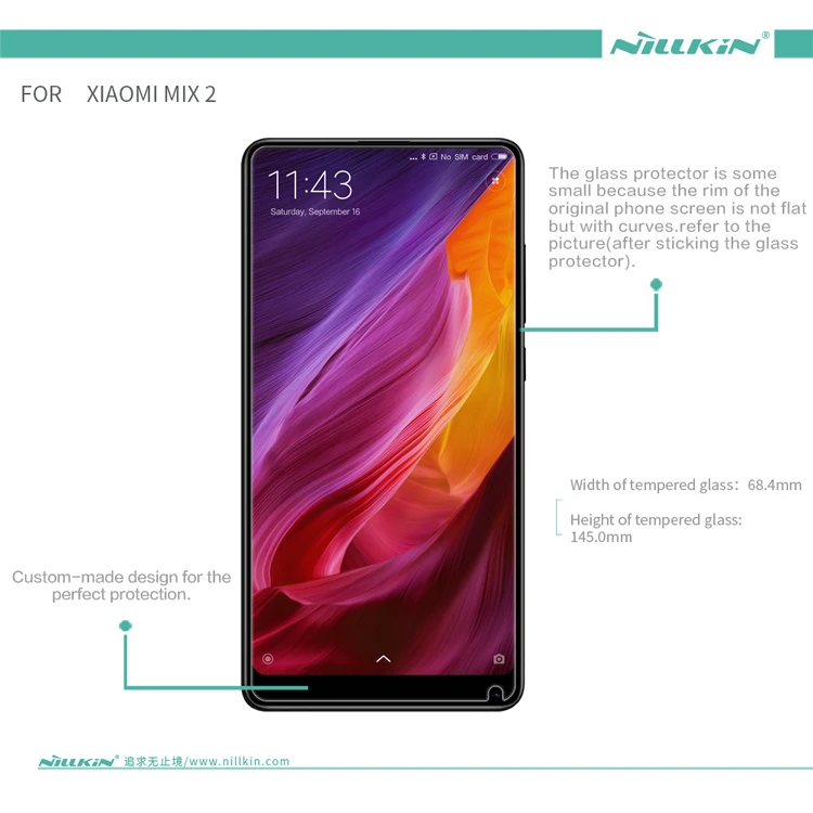 Закаленное стекло для xiaomi mi mix 2/2S защита экрана NILLKIN Amazing H + PRO нанометр