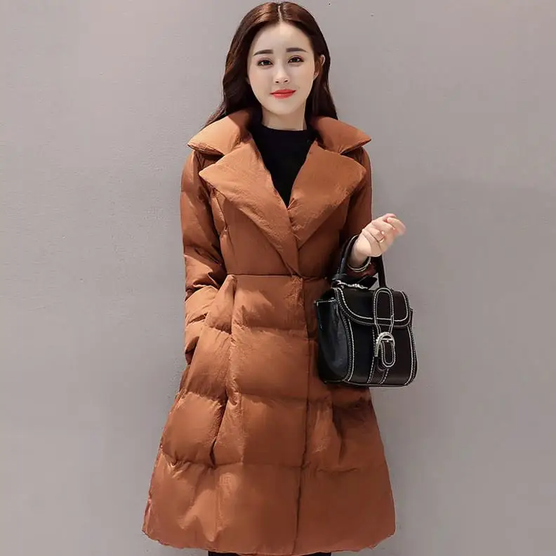 Womens Winter Long Slim Coats Female Bow Jacket Parkas | Женская одежда