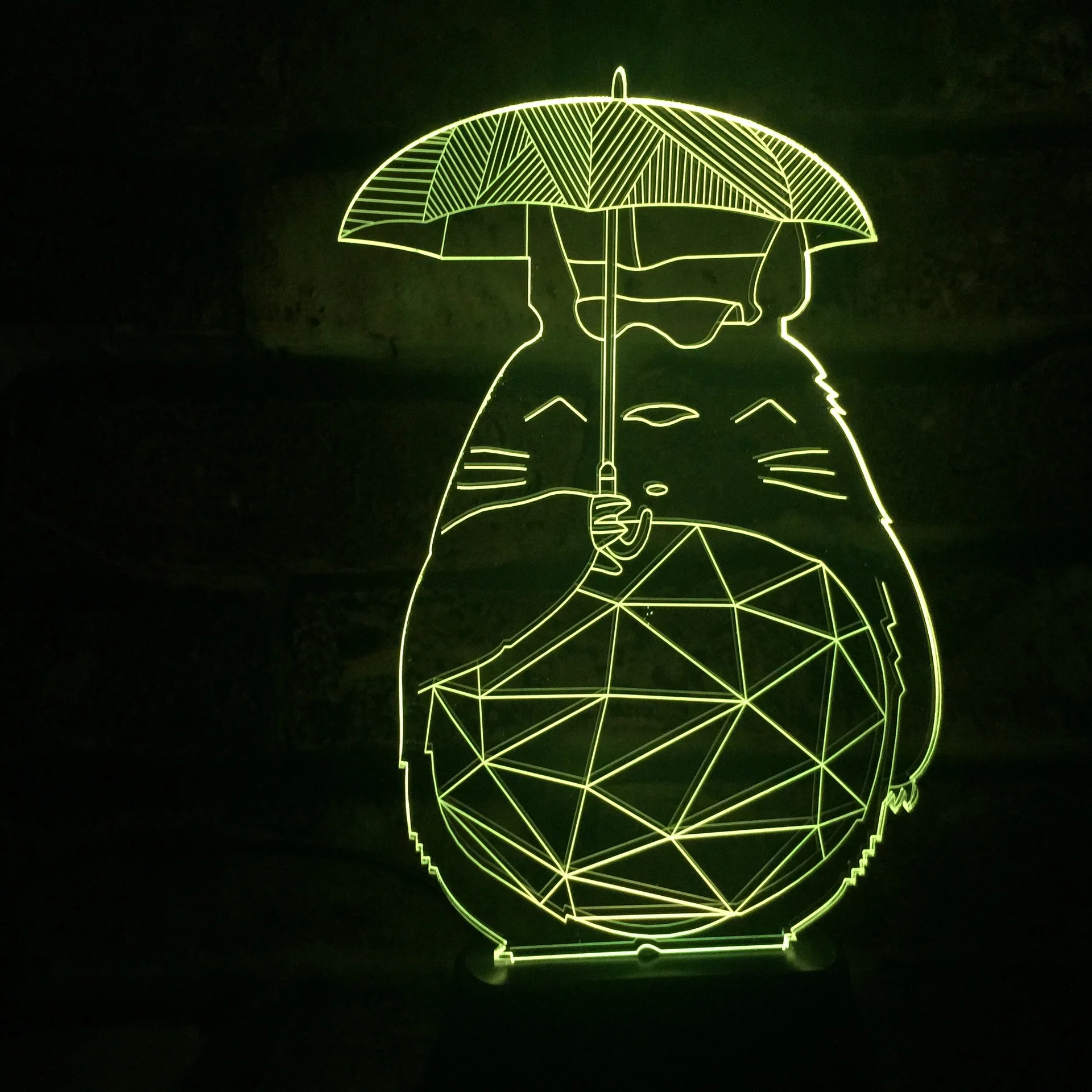 Chinchilla 7 цветов голограма 3D свет градиент Lampara LED визуальный стерео Иллюзия света