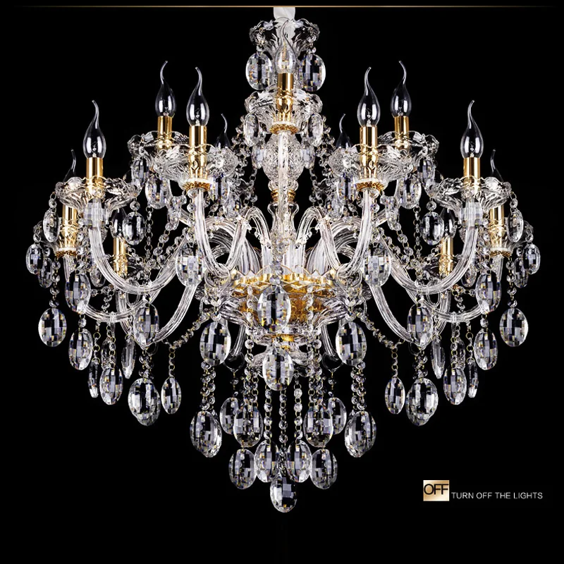 Потолочная хрустальная люстра K9 для гостиной большие светодиодные светильники 15