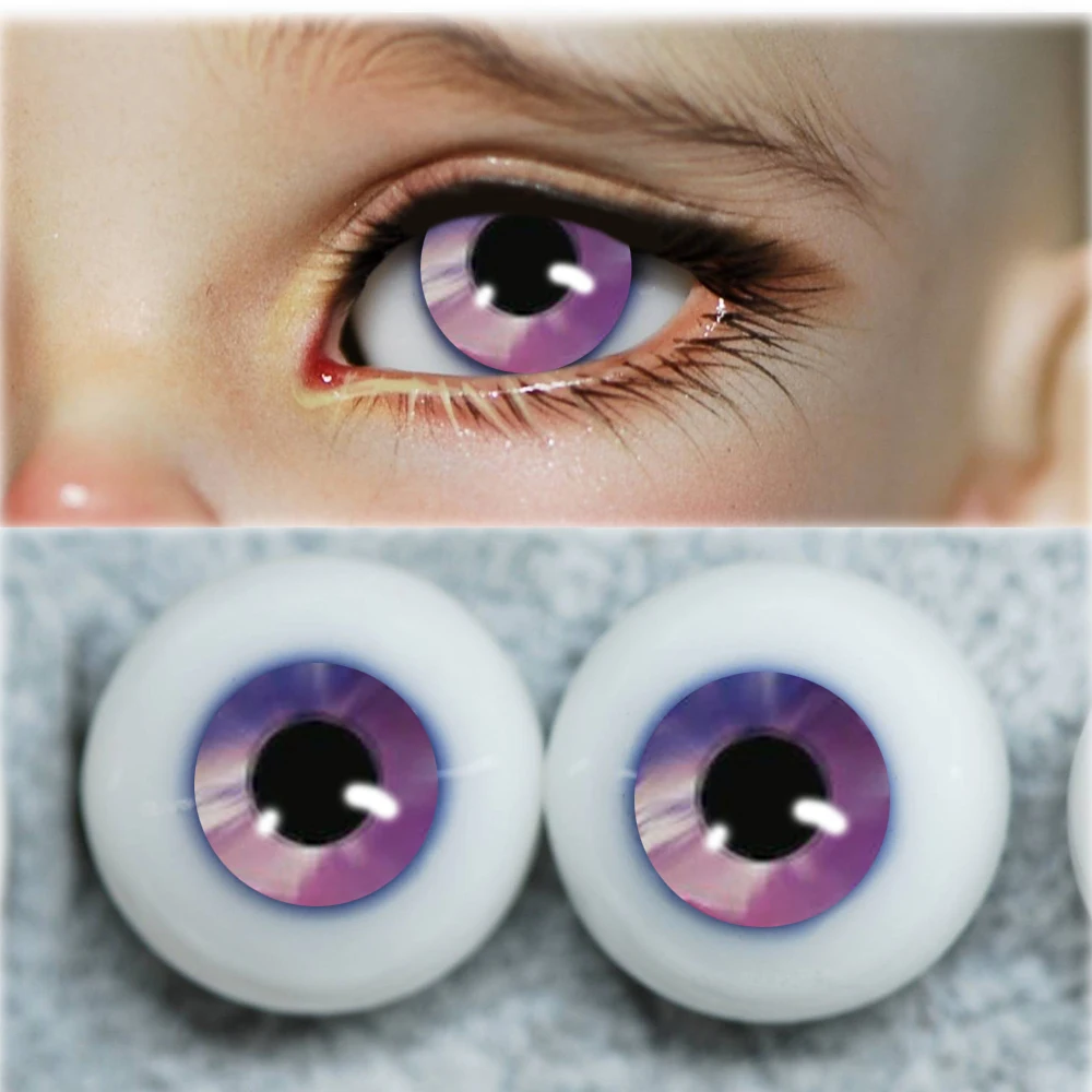 Аксессуары для кукол bjd eyes comic light purple1/4 1/3 1/6 1/8 SD MSD 8 мм 10 12 14 16 20 круглые пластиковые
