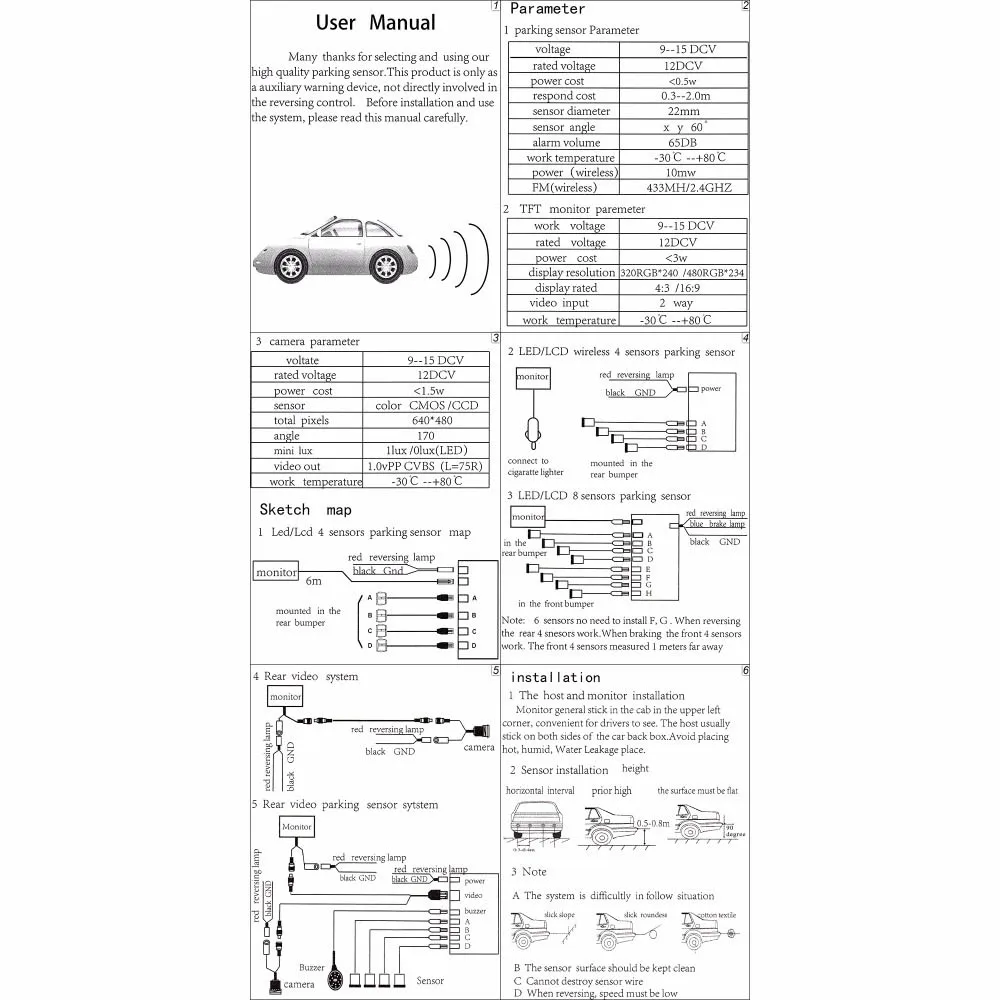 AZGIANT 4 Sensor s автомобильный парковочный датчик система безопасности антифриз и
