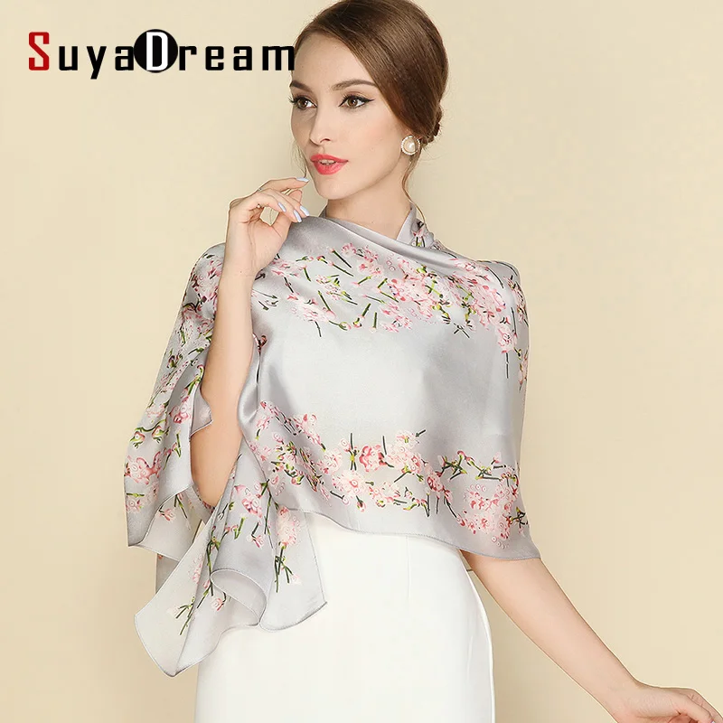 Женский длинный шелковый платок Шелковый атласный шарф в стиле стюардесс 100% x 65