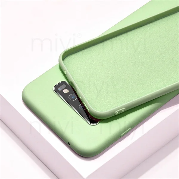 Green Чехол из жидкого силикона для samsung Note 10 Plus, мягкий чехол s для samsung Galaxy S10e S10 S9 S8 Note 9 8 10 Plus+ чехол Fundas - Цвет: Green