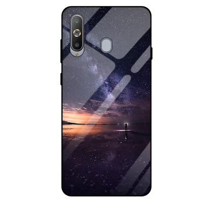 Для samsung galaxy A8S G8870 чехол звездное небо закаленное стекло+ ТПУ Край тонкий Жесткий задний Чехол SM-G8870 чехол - Цвет: A2