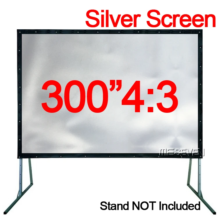 300 дюймовый 4:3 фронтальный 3D экран для проектора портативная серебристая