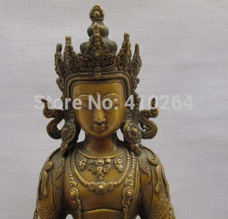 SCY Тибет Буддизм Медь Бронза Амитаюс Кван-Инь Бодхисаттва Статуя скидка 30% | Дом и