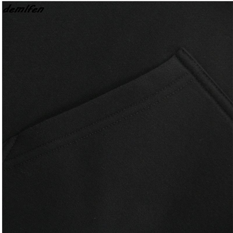 Толстовка мужская флисовая в стиле хип хоп Модный свитшот винтажном черная