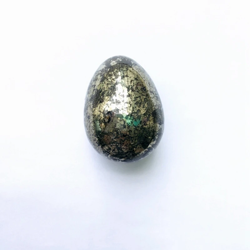 Натуральный Пирит драгоценный камень камни в форме яиц полированный хлорофан